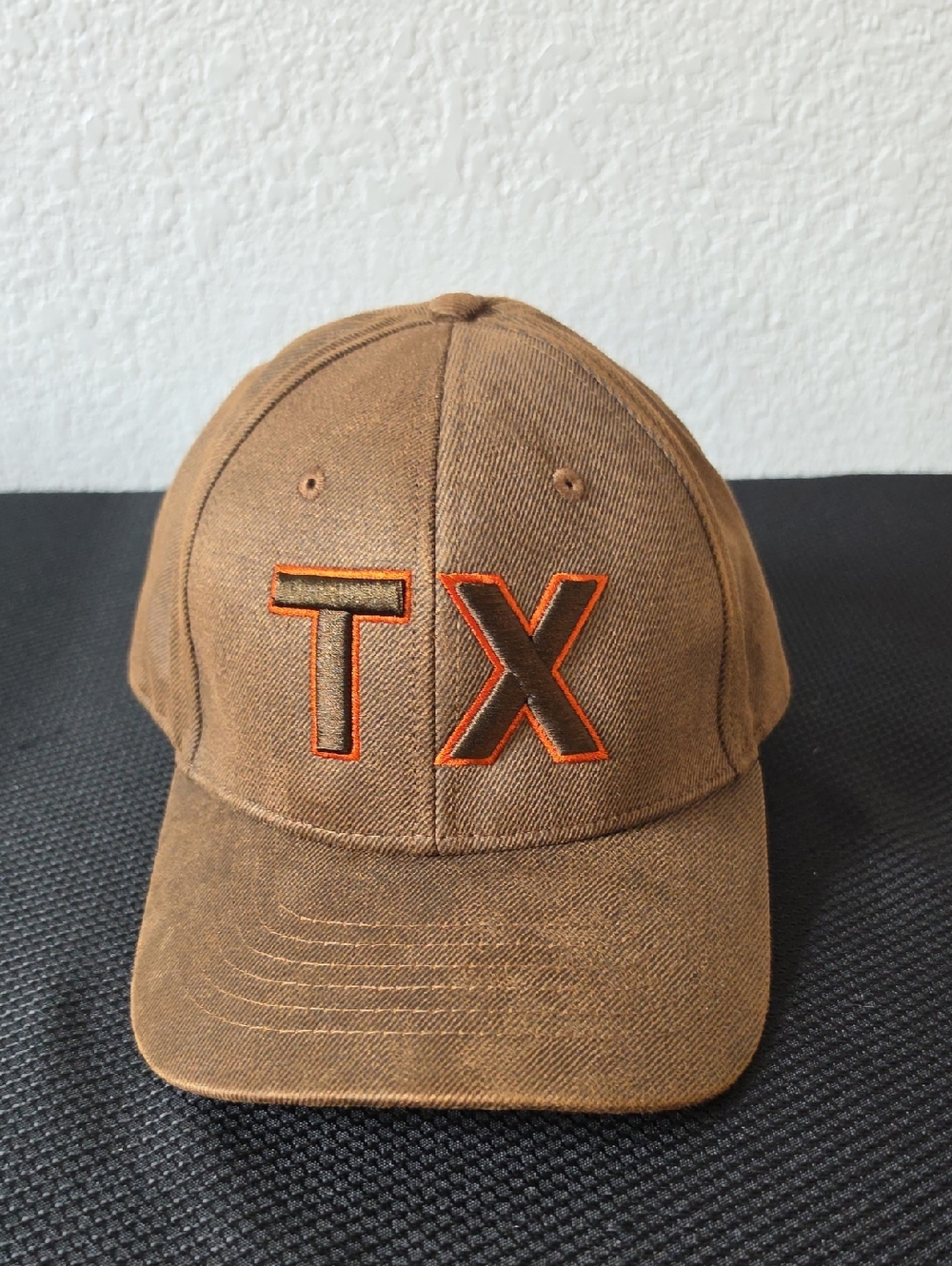 Infinity Raine Brown Baseball Cap with Orange-Trim TX Embroidery
